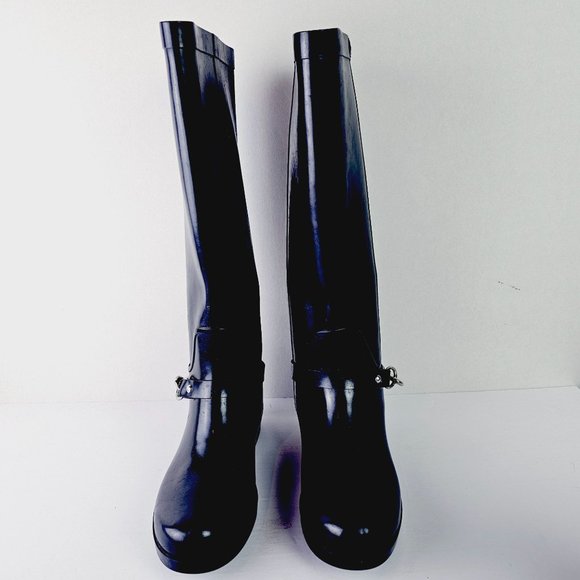 Coach Women's Lori A7735 Rubber Rain Boots Black Size 6B - Picture 5 of 11